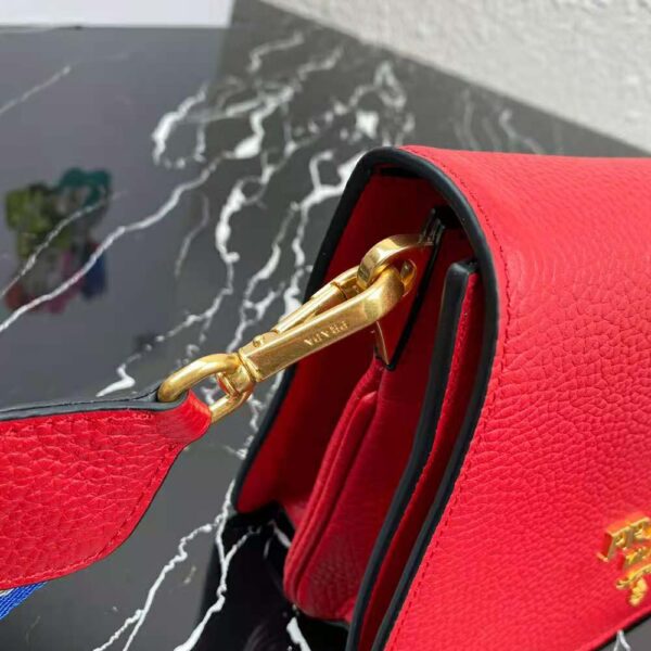 Prada Women Calf Leather Shoulder Bag-Red - Image 8