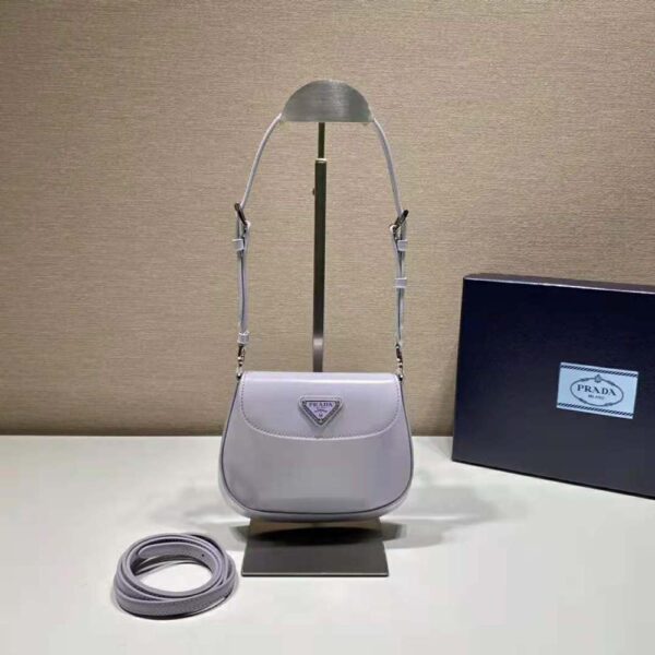 Prada Women Cleo Brushed Leather Mini Bag-Purple - Image 2