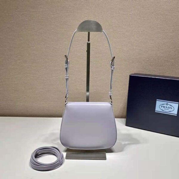 Prada Women Cleo Brushed Leather Mini Bag-Purple - Image 3