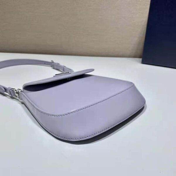 Prada Women Cleo Brushed Leather Mini Bag-Purple - Image 7