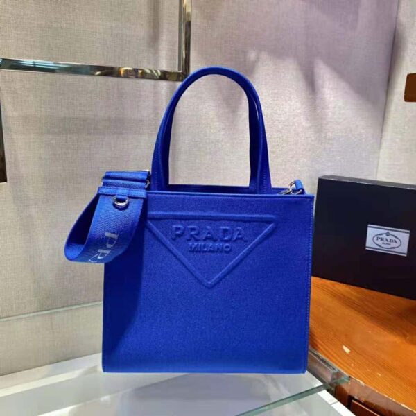 Prada Women Drill Tote Handles Bag-Blue - Image 4