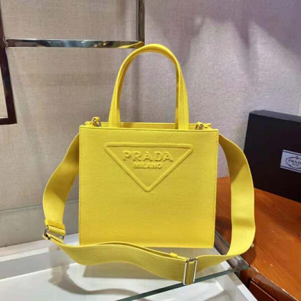 Prada Women Drill Tote Handles Bag-Yellow - Image 3