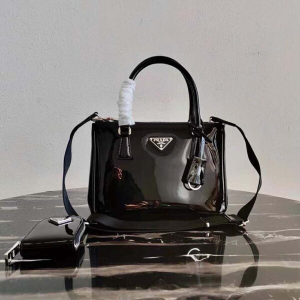 Prada Women Galleria Brushed Leather Small Bag-Black - Image 2