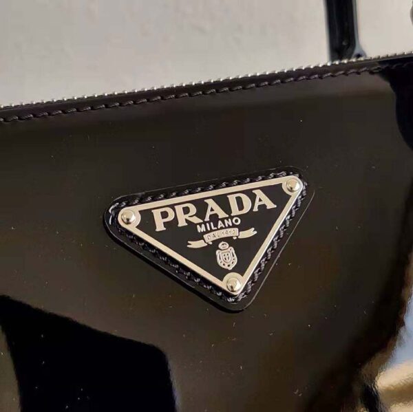 Prada Women Galleria Brushed Leather Small Bag-Black - Image 6