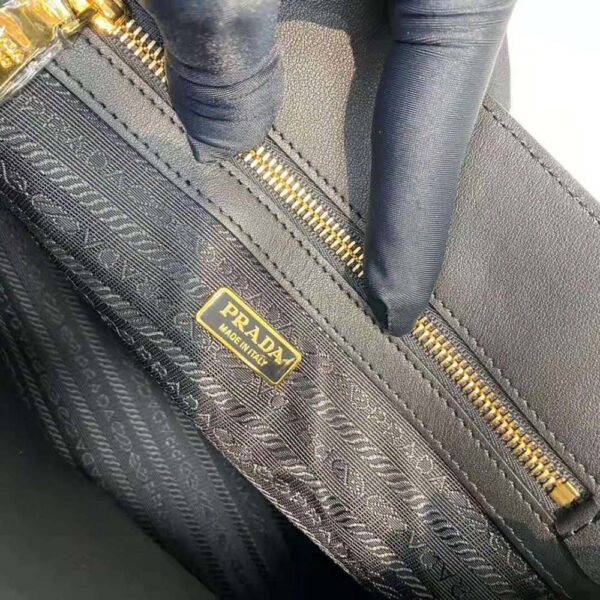 Prada Women Large Saffiano Leather Handbag-Black - Image 9