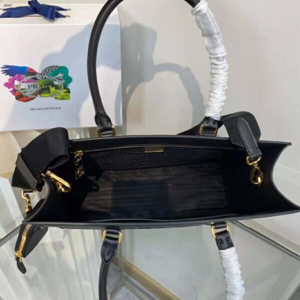 Prada Women Large Saffiano Leather Handbag-Black - Image 8