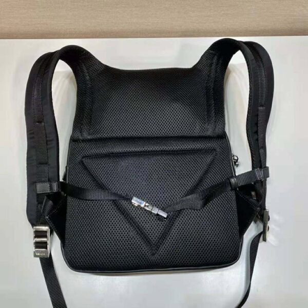 Prada Women Leather Backpack with Hood-Black - Image 5
