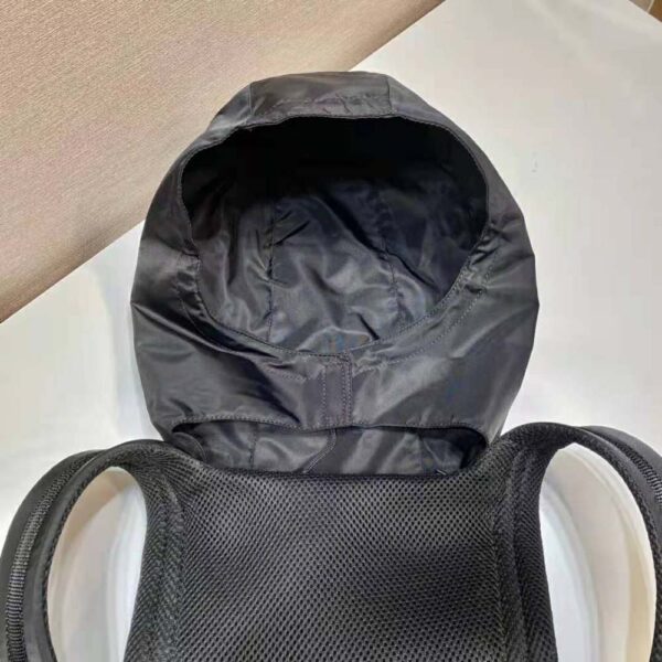 Prada Women Leather Backpack with Hood-Black - Image 8