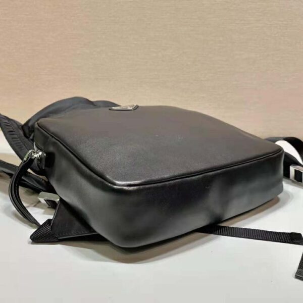 Prada Women Leather Backpack with Hood-Black - Image 7