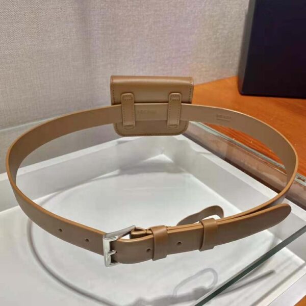 Prada Women Leather Belt With a Hybrid Multifunctional Design-Brown - Image 7