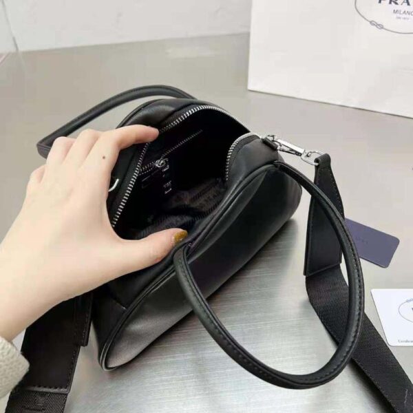 Prada Women Leather Prada Triangle Bag-Black - Image 10