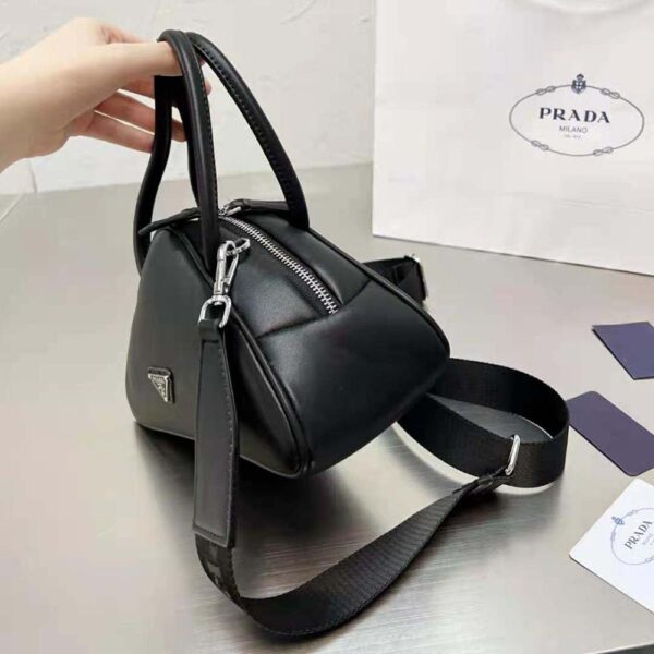 Prada Women Leather Prada Triangle Bag-Black - Image 6