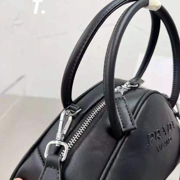 Prada Women Leather Prada Triangle Bag-Black - Image 8