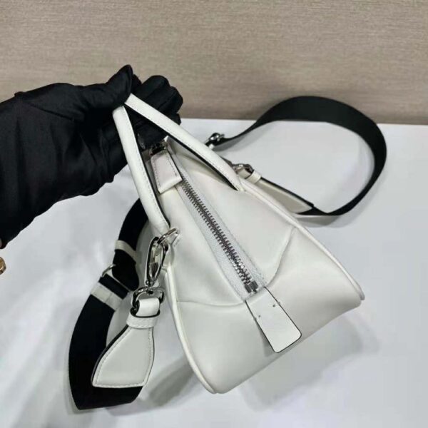 Prada Women Leather Prada Triangle Bag-White - Image 6
