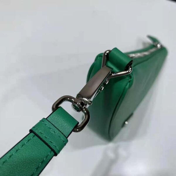 Prada Women Leather Triangle Leather Pouch-Green - Image 7