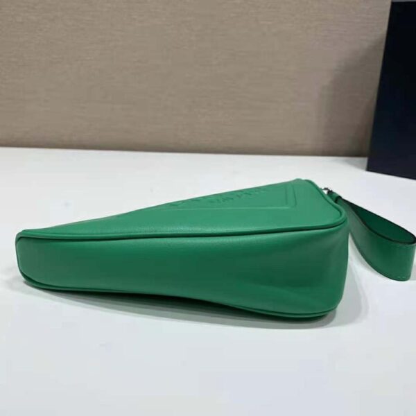 Prada Women Leather Triangle Leather Pouch-Green - Image 6
