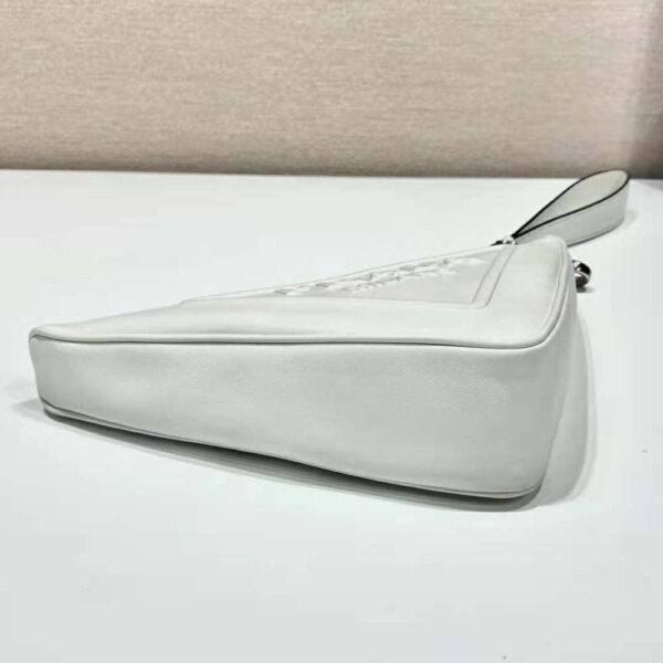 Prada Women Leather Triangle Leather Pouch-White - Image 6