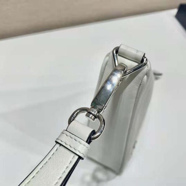 Prada Women Leather Triangle Leather Pouch-White - Image 7