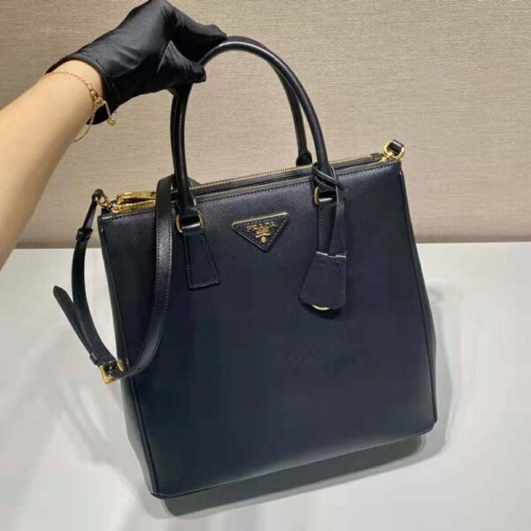 Prada Women Medium Prada Galleria Saffiano Leather Bag-Black - Image 5