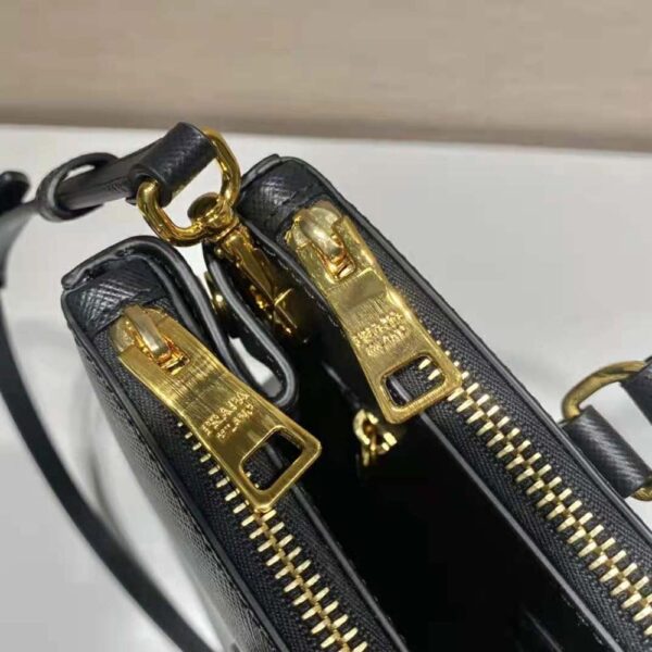 Prada Women Medium Prada Galleria Saffiano Leather Bag-Black - Image 9