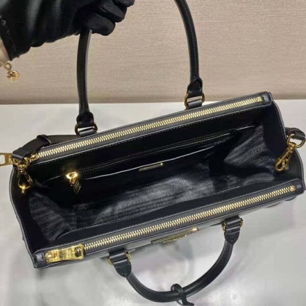 Prada Women Medium Prada Galleria Saffiano Leather Bag-Black - Image 8