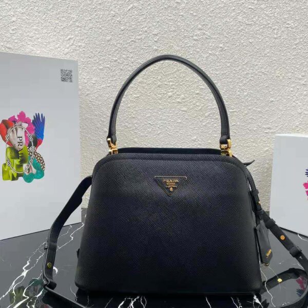 Prada Women Medium Saffiano Leather Prada Matinee Bag-Black - Image 2