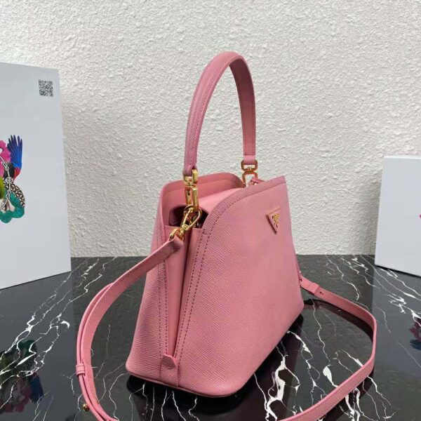 Prada Women Medium Saffiano Leather Prada Matinee Bag-Pink - Image 4