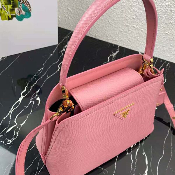 Prada Women Medium Saffiano Leather Prada Matinee Bag-Pink - Image 5