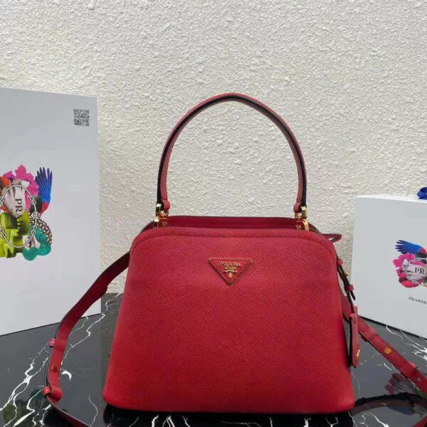 Prada Women Medium Saffiano Leather Prada Matinee Bag-Red - Image 2