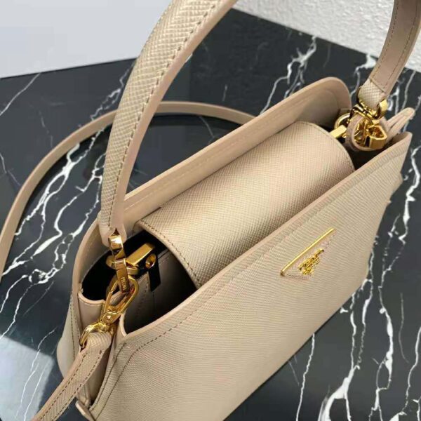 Prada Women Medium Saffiano Leather Prada Matinee Bag-Sandy - Image 7