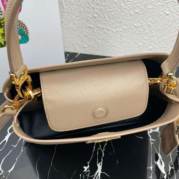 Prada Women Medium Saffiano Leather Prada Matinee Bag-Sandy - Image 6