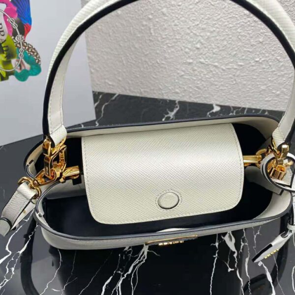 Prada Women Medium Saffiano Leather Prada Matinee Bag-White - Image 6