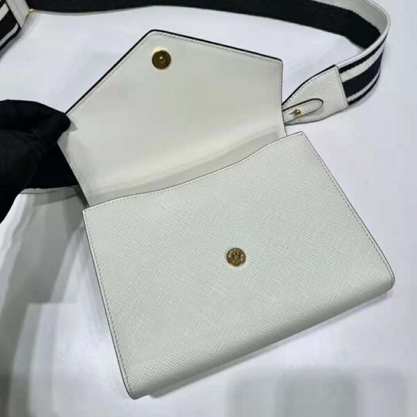 Prada Women Monochrome Saffiano and Leather Bag-White - Image 5