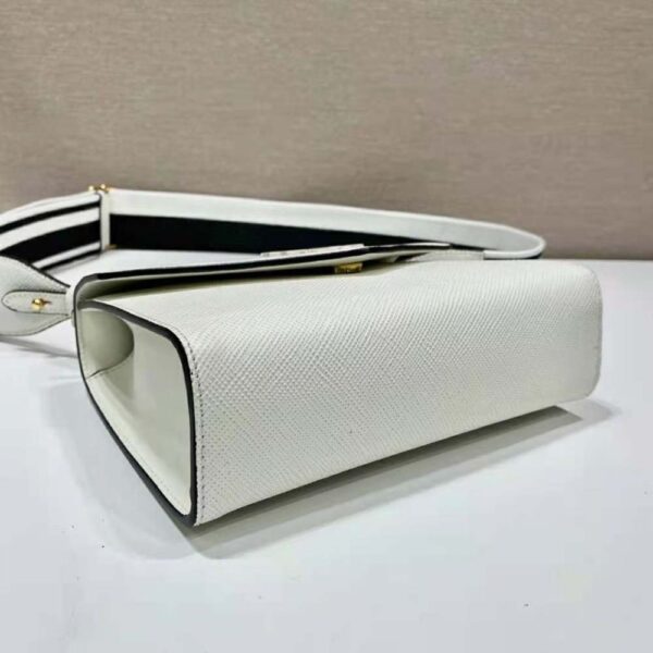 Prada Women Monochrome Saffiano and Leather Bag-White - Image 4