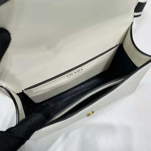 Prada Women Monochrome Saffiano and Leather Bag-White - Image 6