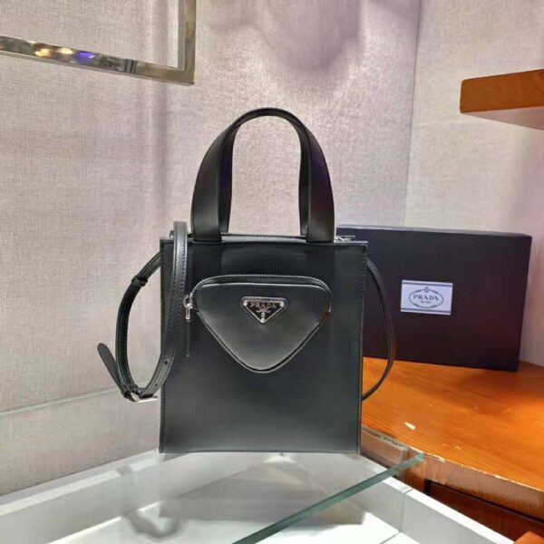 Prada Women Nappa Leather Tote Bag-Black - Image 2