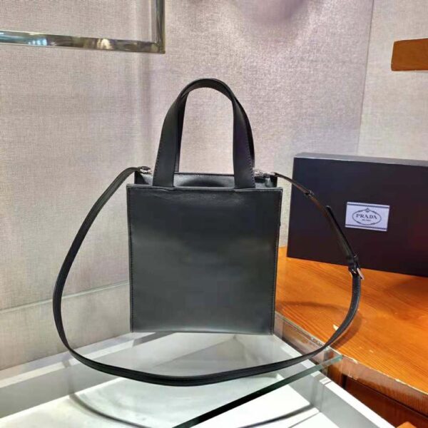 Prada Women Nappa Leather Tote Bag-Black - Image 3