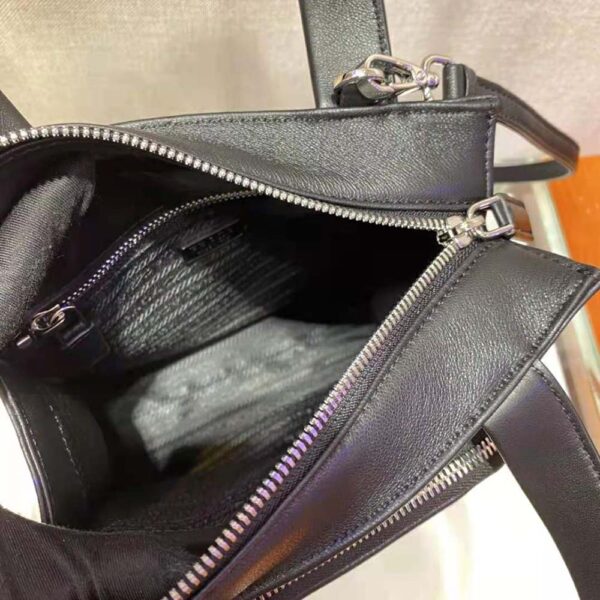 Prada Women Nappa Leather Tote Bag-Black - Image 8