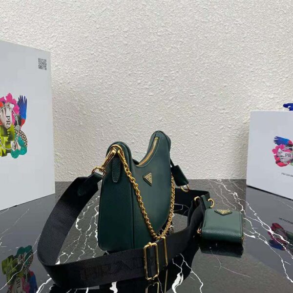 Prada Women Prada Re-Edition 2005 Saffiano Leather Bag-Green - Image 4
