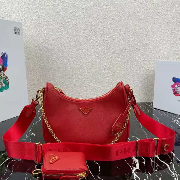 Prada Women Prada Re-Edition 2005 Saffiano Leather Bag-Red - Image 2