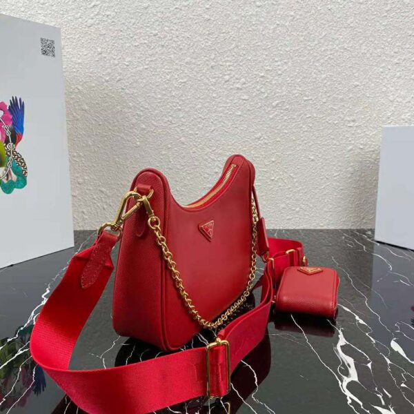 Prada Women Prada Re-Edition 2005 Saffiano Leather Bag-Red - Image 4