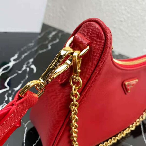 Prada Women Prada Re-Edition 2005 Saffiano Leather Bag-Red - Image 7