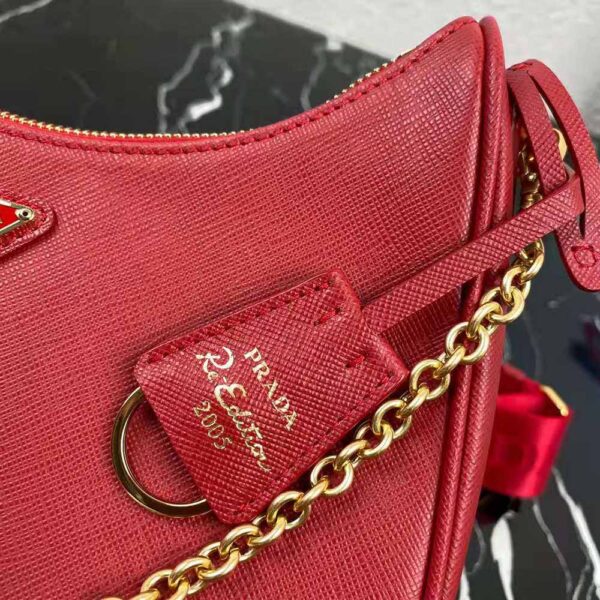 Prada Women Prada Re-Edition 2005 Saffiano Leather Bag-Red - Image 8