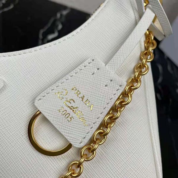 Prada Women Prada Re-Edition 2005 Saffiano Leather Bag-White - Image 7
