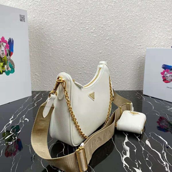 Prada Women Prada Re-Edition 2005 Saffiano Leather Bag-White - Image 4