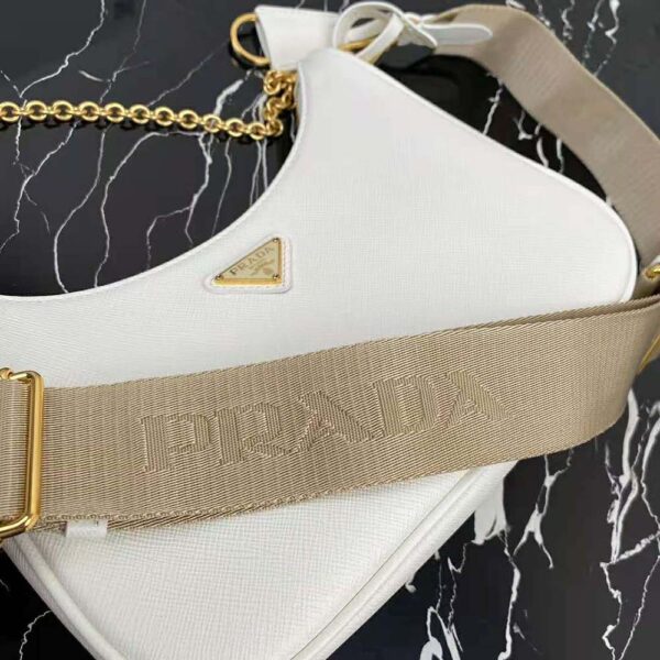 Prada Women Prada Re-Edition 2005 Saffiano Leather Bag-White - Image 10