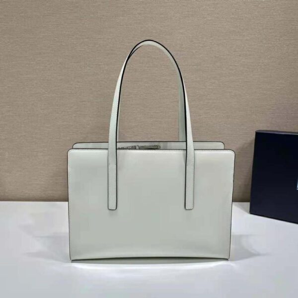 Prada Women Re-Edition 1995 Brushed-Leather Medium Handbag-White - Image 3