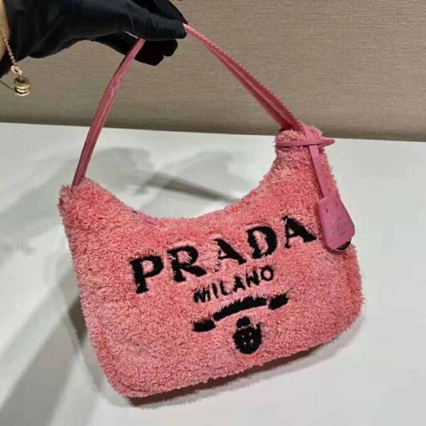 Prada Women Re-Edition 2000 Terry Mini-Bag-Pink - Image 5