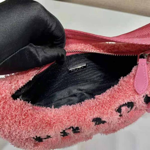 Prada Women Re-Edition 2000 Terry Mini-Bag-Pink - Image 9