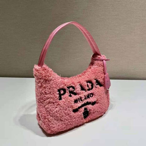 Prada Women Re-Edition 2000 Terry Mini-Bag-Pink - Image 3